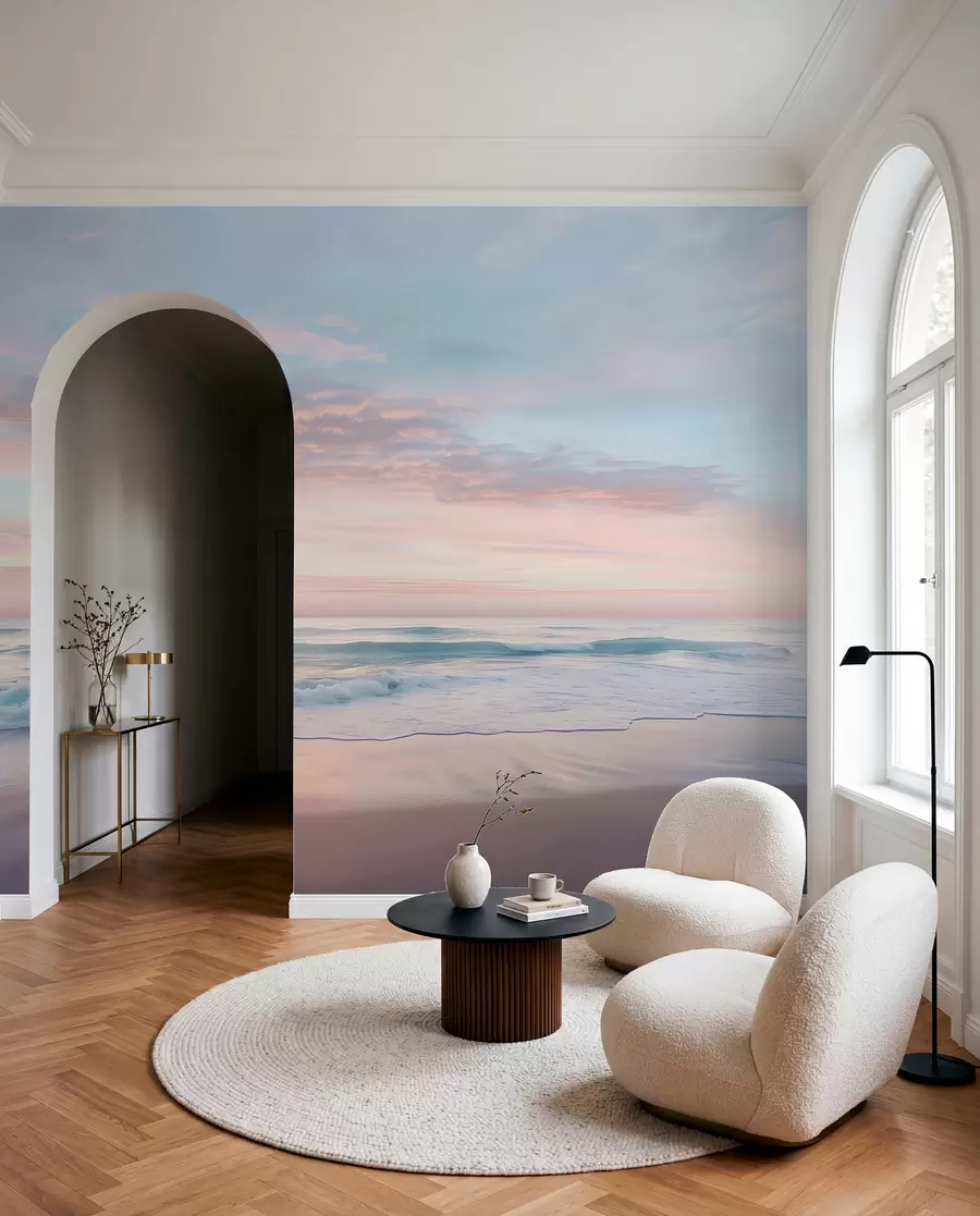 murales de pared Suave terraplén junto al mar w07935