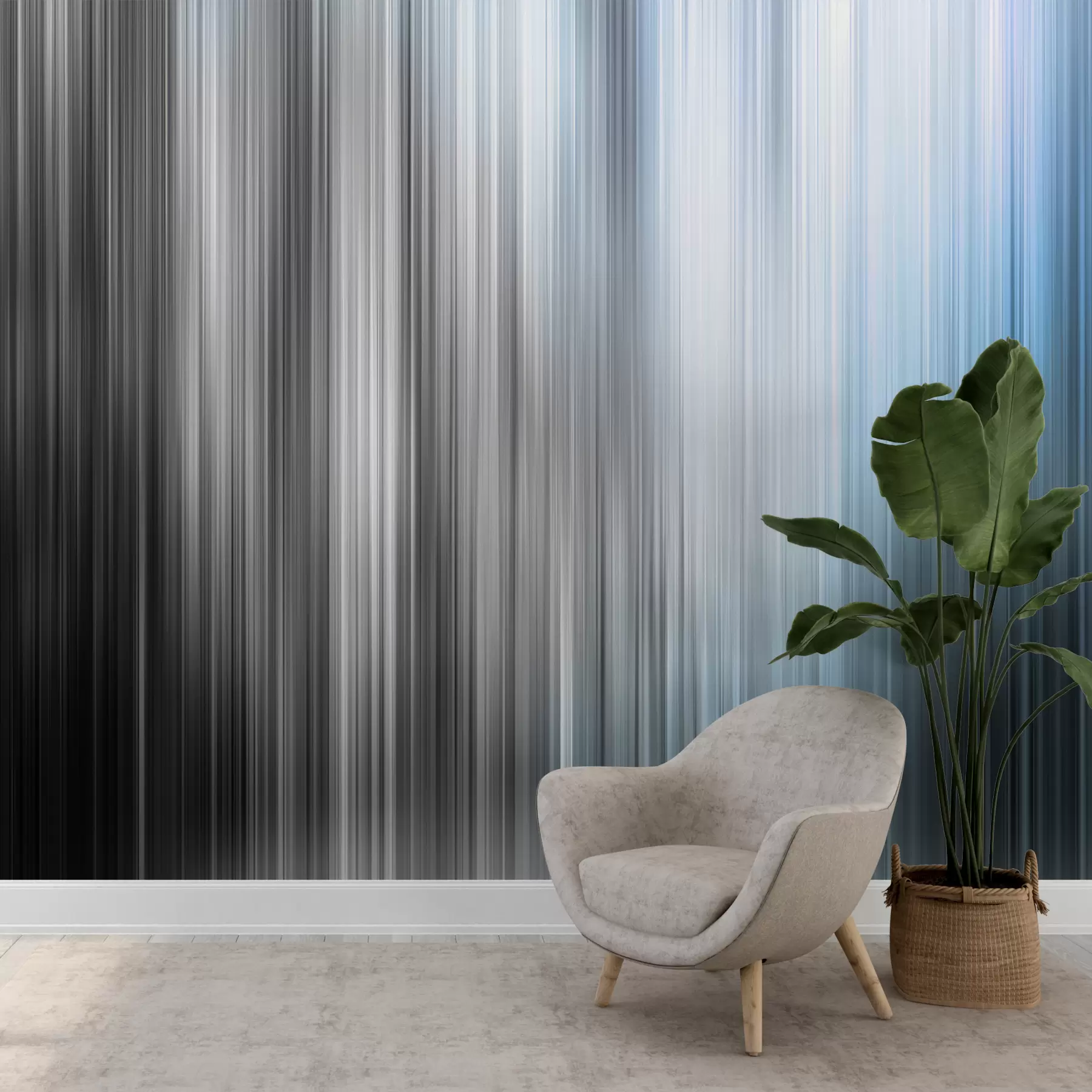 murales de pared Fondo borroso con diferentes líneas azules verticales w07946v1
