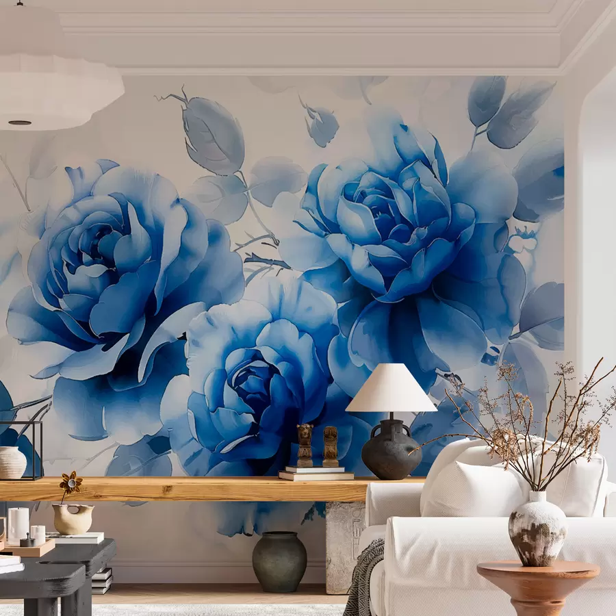 murales de pared Rosas azules w08066