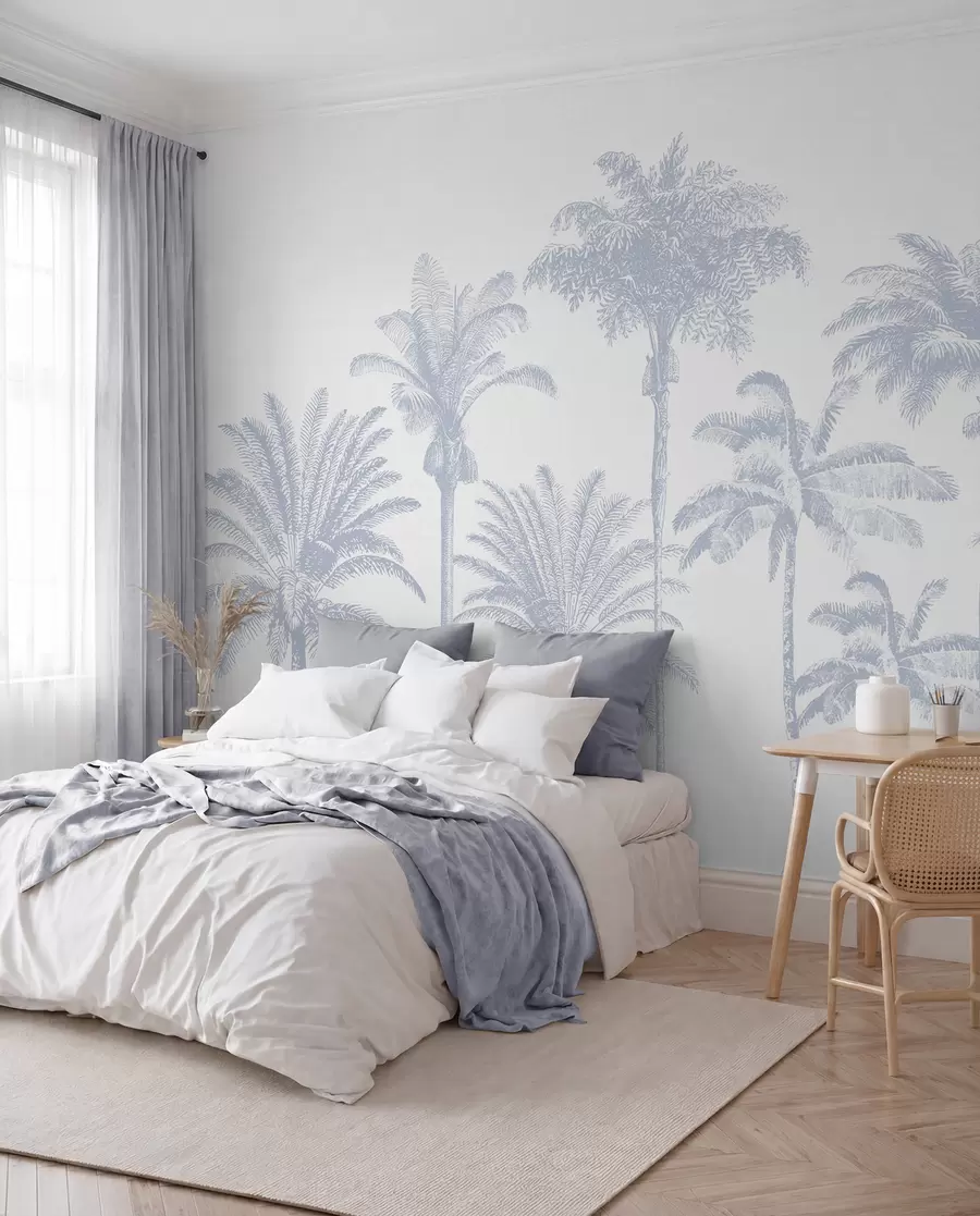 murales de pared Palmeral en lila w08111v4