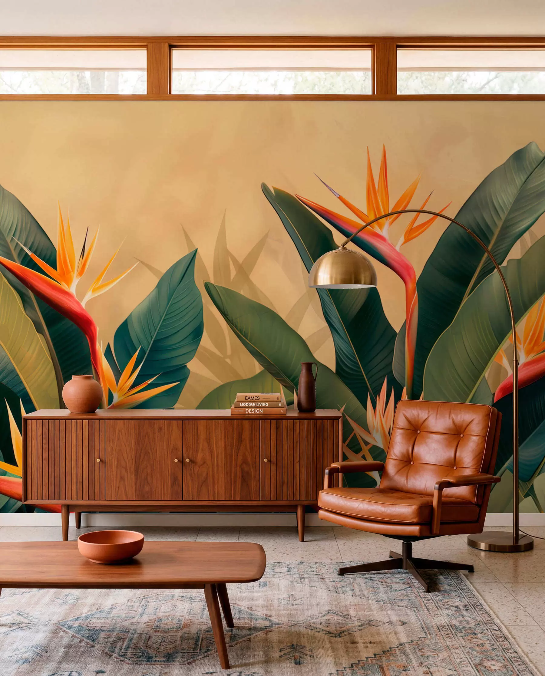 murales de pared Cálida floración tropical w01484