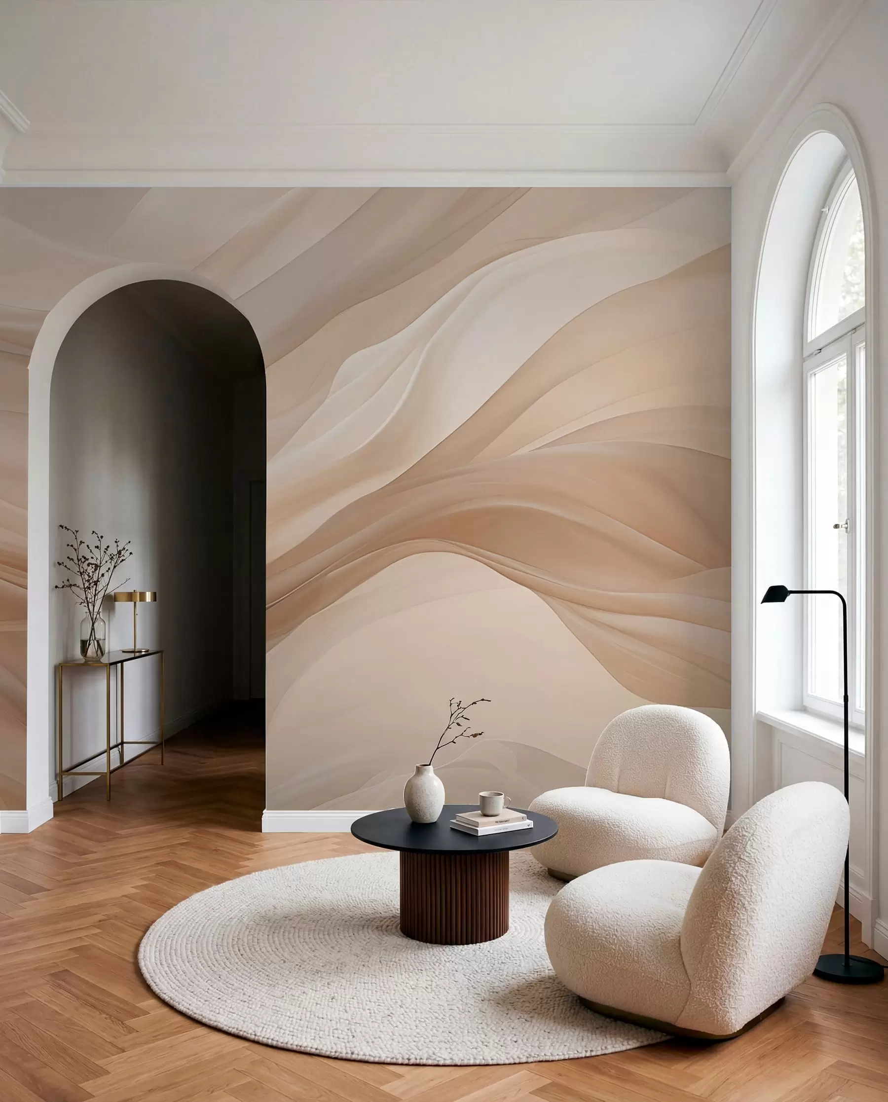 murales de pared Delicado fondo beige w01641
