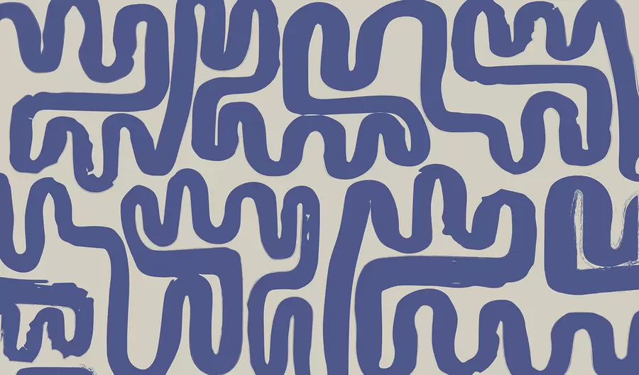 murales de pared Líneas de bobinado azules w01686