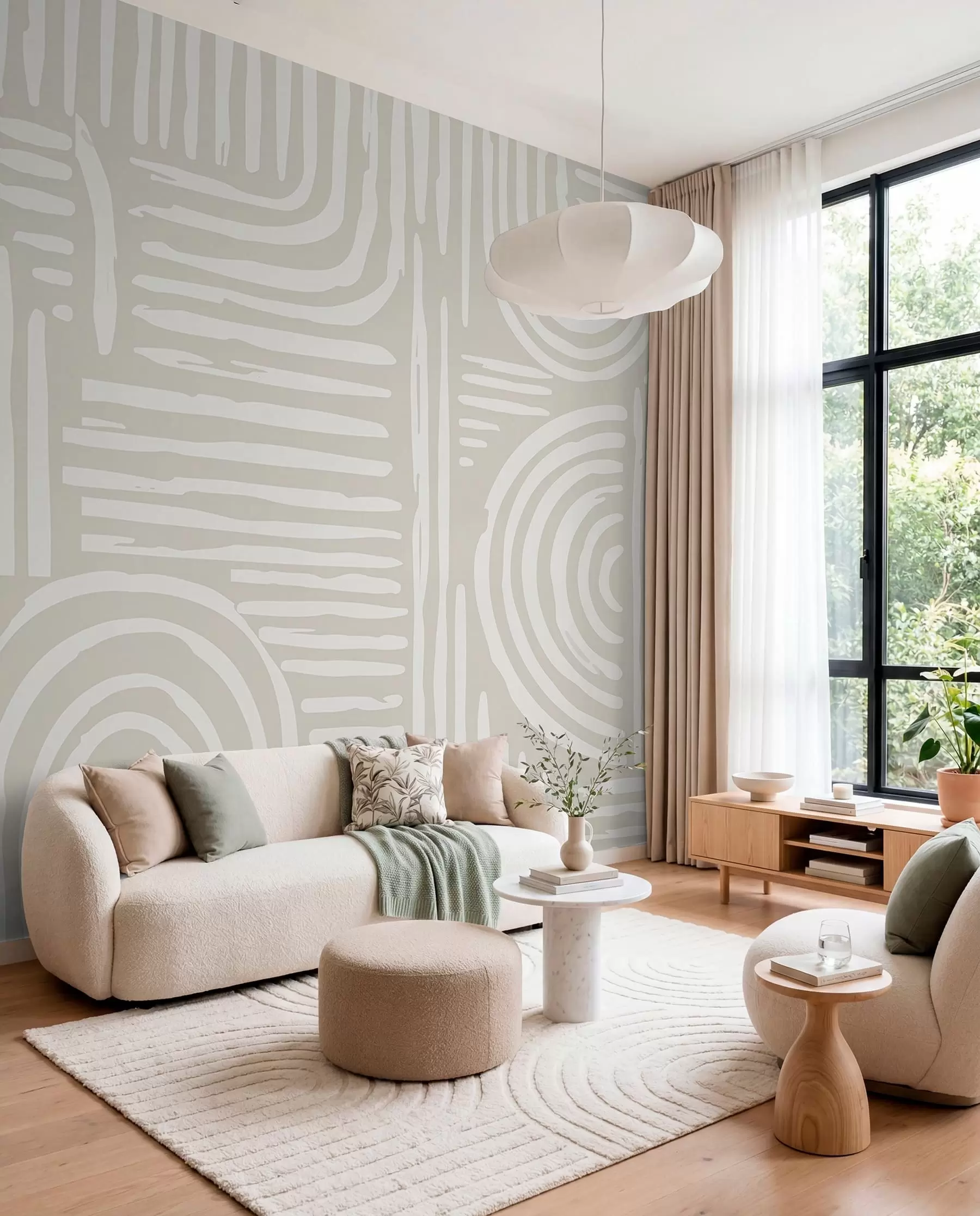 murales de pared Diseño boho en colores suaves w01919