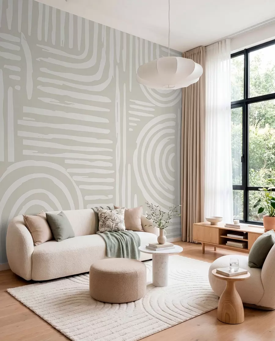 murales de pared Diseño boho en colores suaves w01919