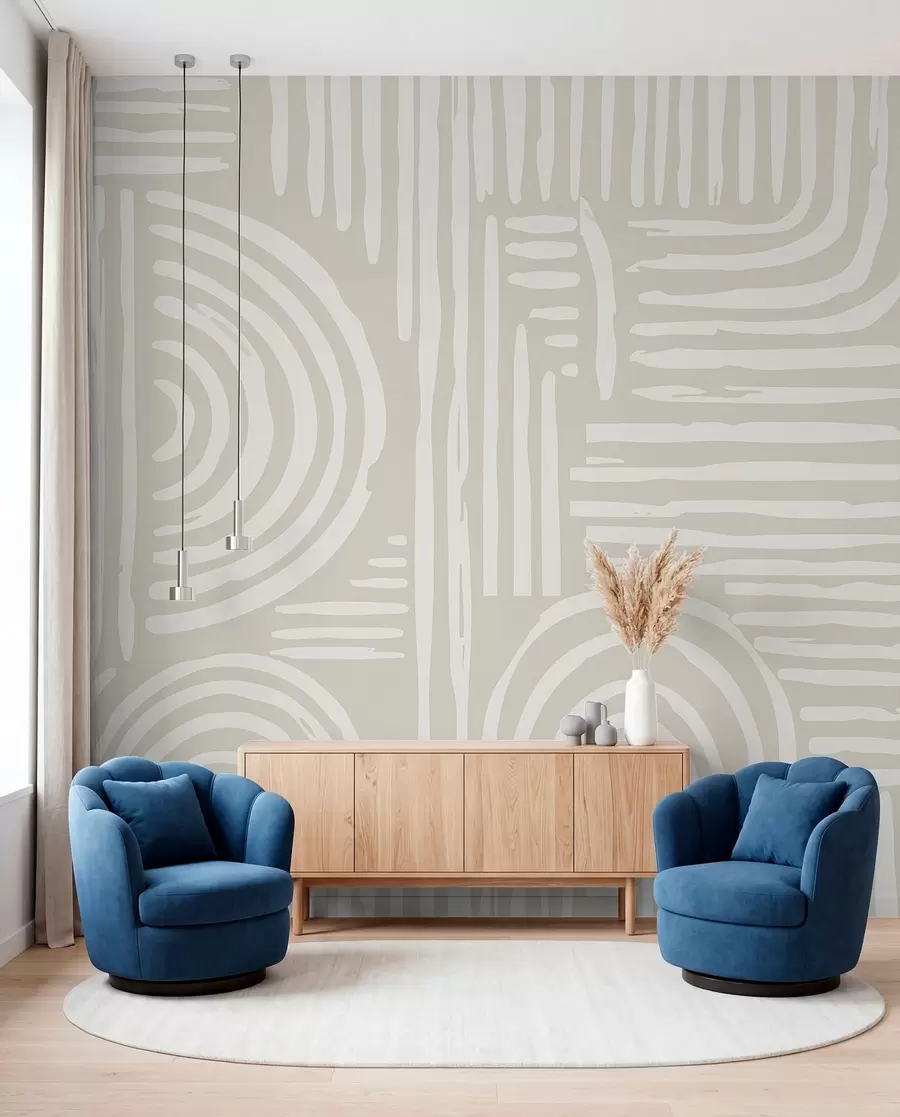 murales de pared Diseño boho en colores suaves w01919