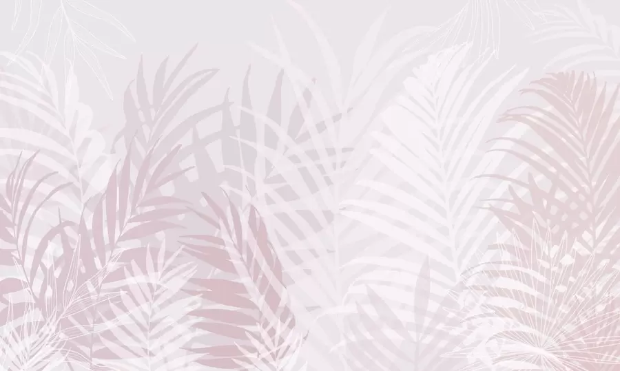 murales de pared Hojas tropicales de moda color rosa w02026v4