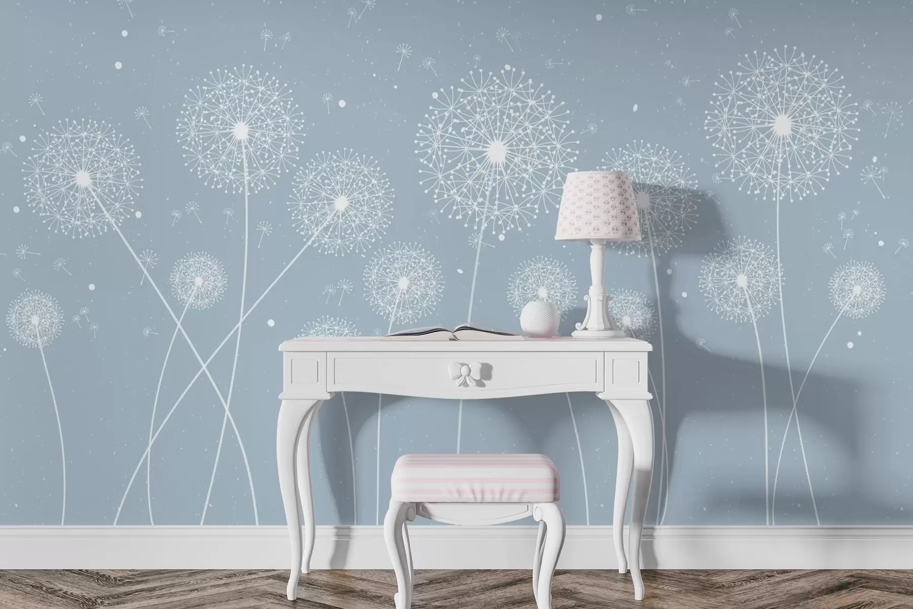 murales de pared Delicados dientes de león bailando en la brisa w00754v3