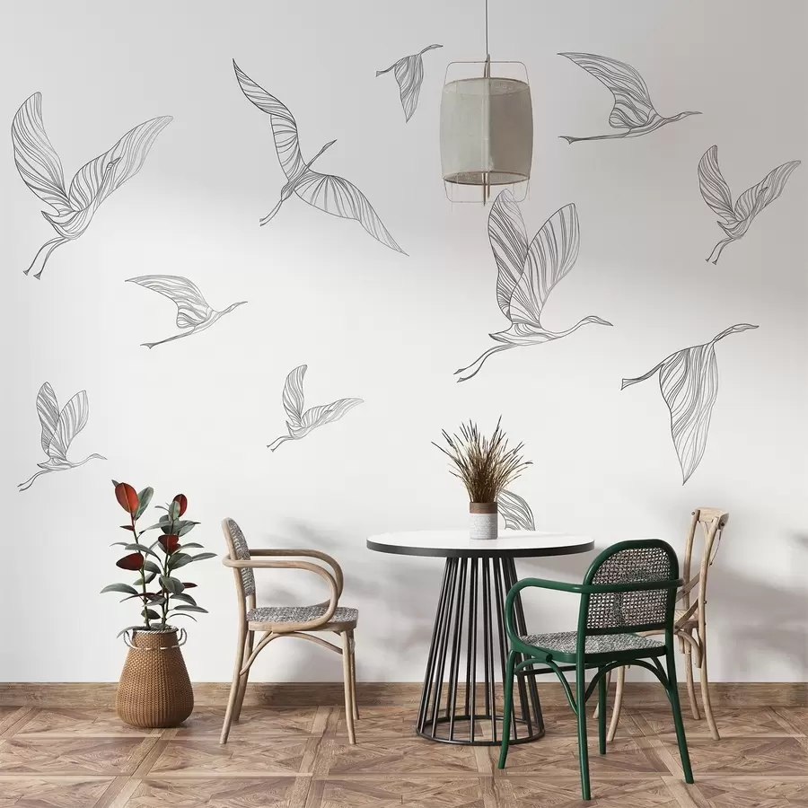 murales de pared Elegantes pájaros surcando el cielo w00758