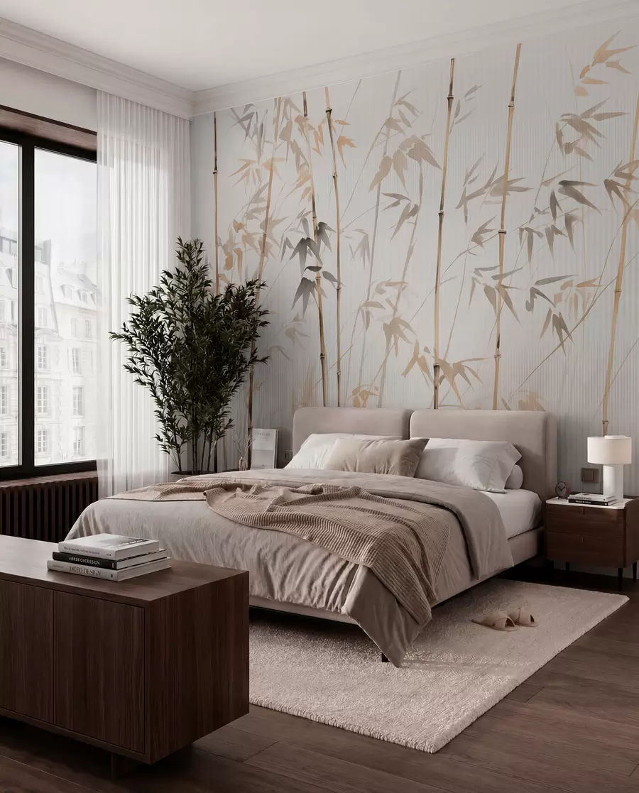 murales de pared Bambú acuarela w08390