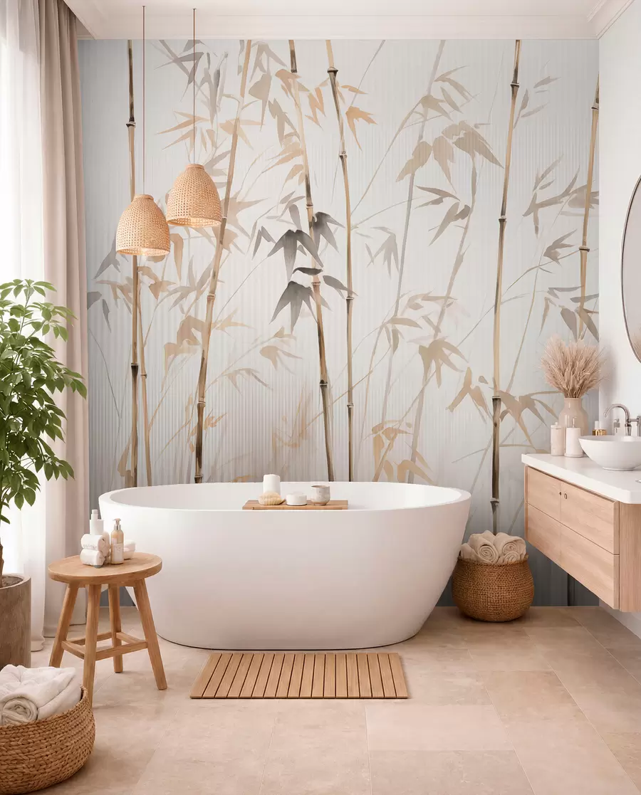 murales de pared Bambú acuarela w08390