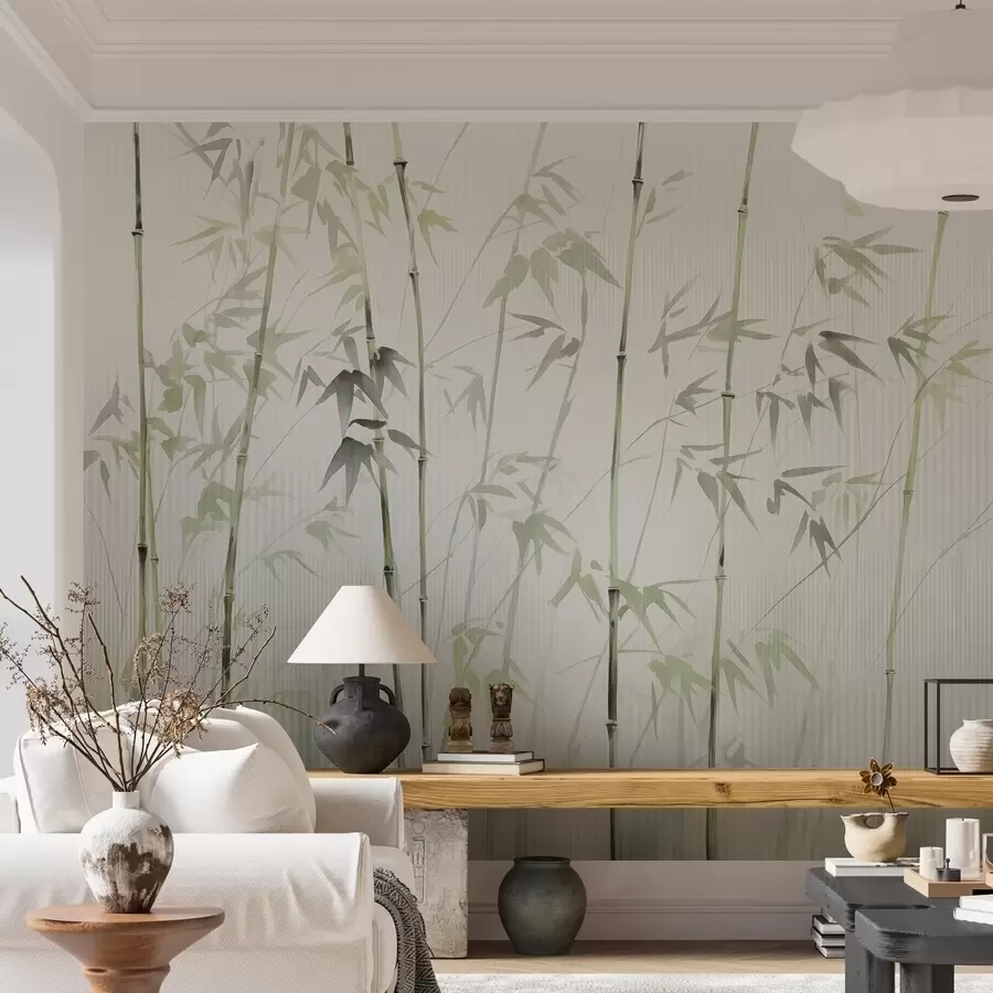 murales de pared Bambú acuarela w08390v2