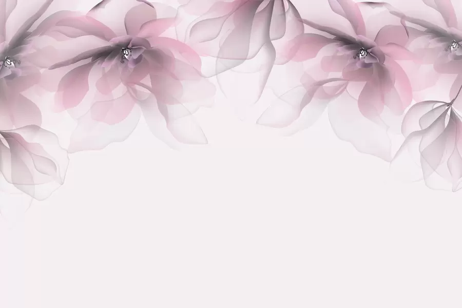 murales de pared grandes flores rosas translúcidas en la parte superior w02093