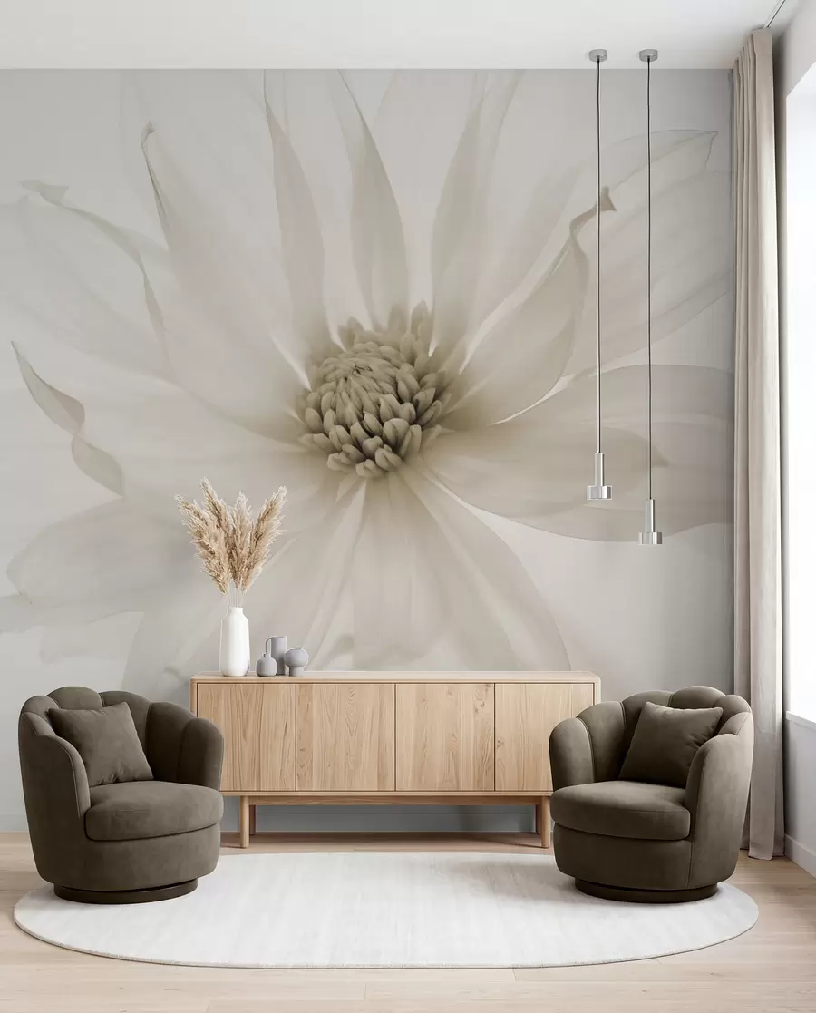 murales de pared Una flor color crema w02077v1