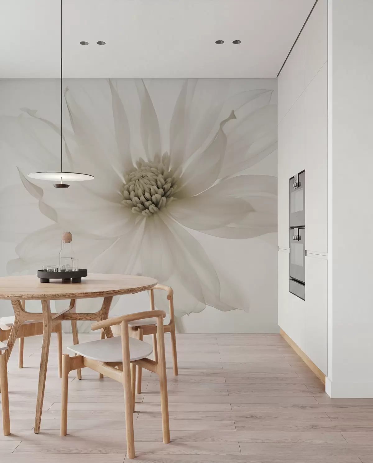 murales de pared Una flor color crema w02077v1