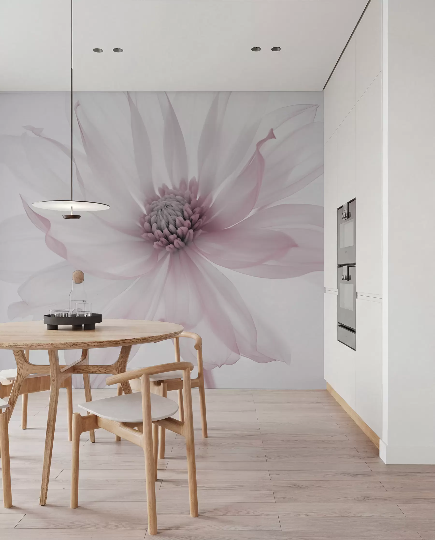 murales de pared Delicada flor rosa sobre fondo claro w02077v2