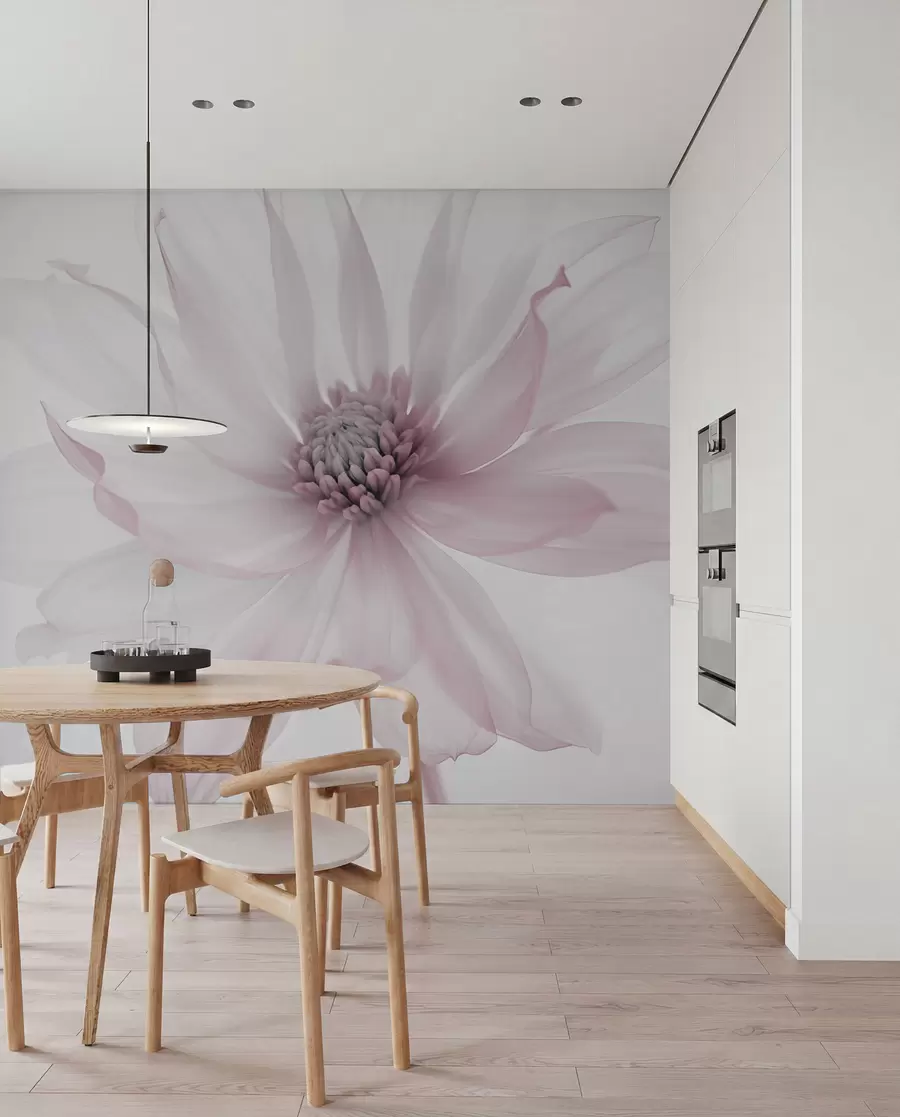 murales de pared Delicada flor rosa sobre fondo claro w02077v2