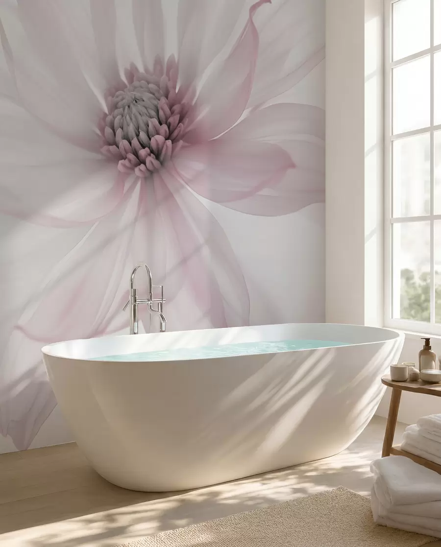 murales de pared Delicada flor rosa sobre fondo claro w02077v2