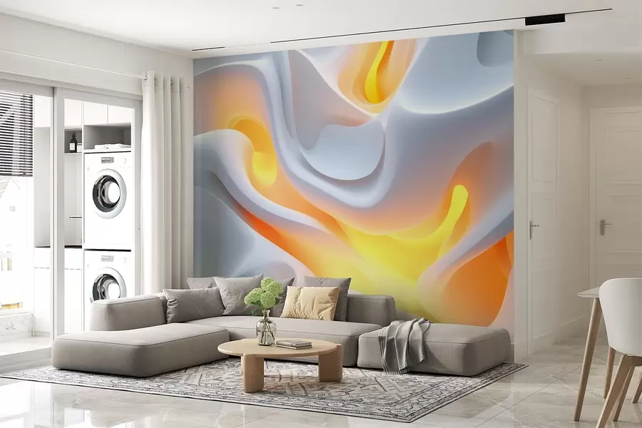 murales de pared Ondas urbanas abstractas con resplandor interior simulado w02249