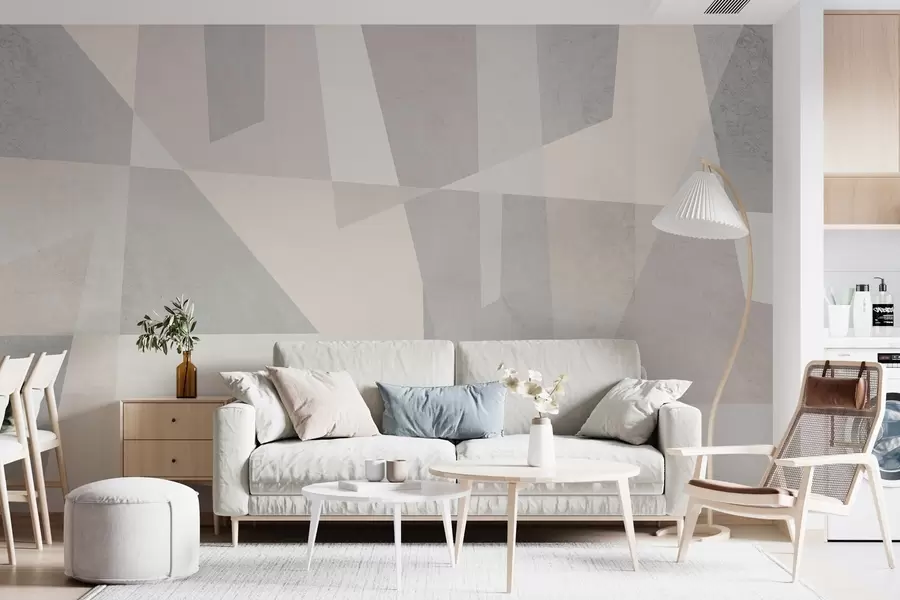 murales de pared geometría texturizada moderna w02445