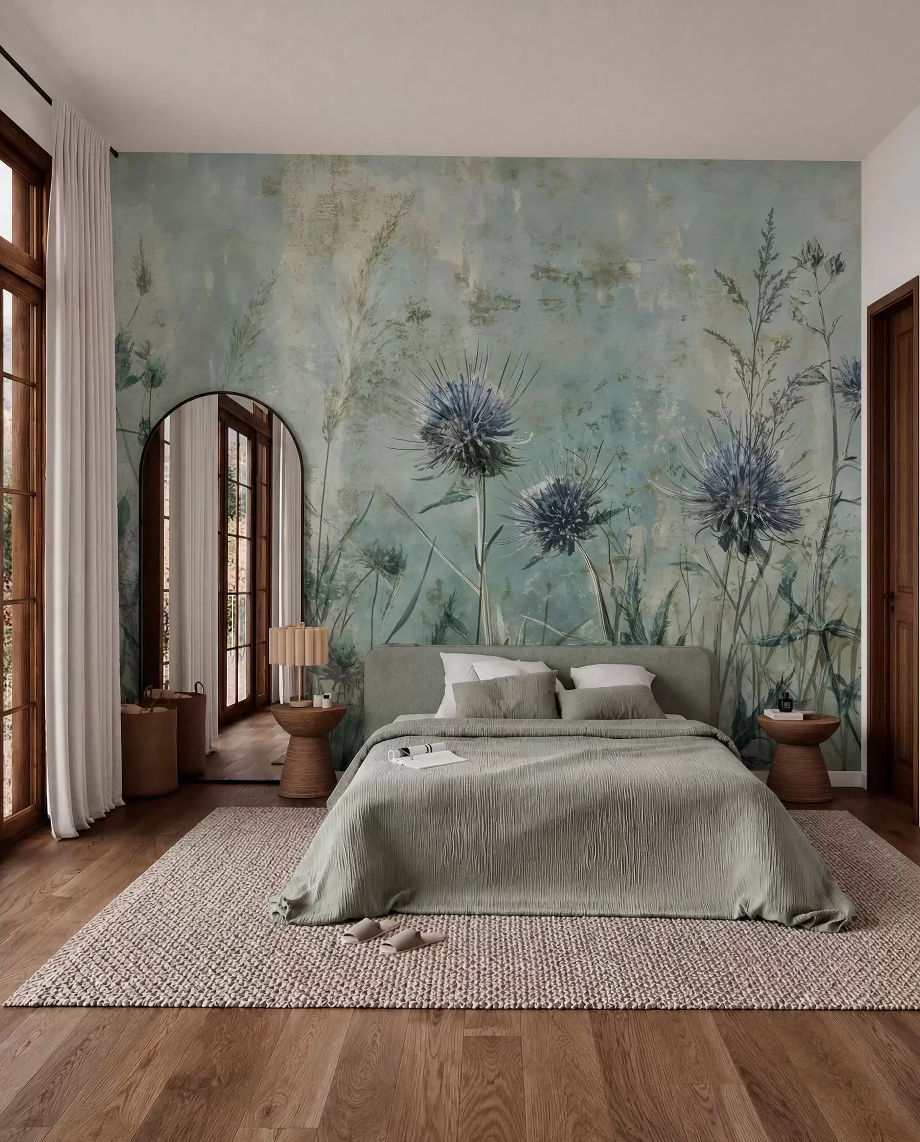 murales de pared Flores silvestres azules w08463
