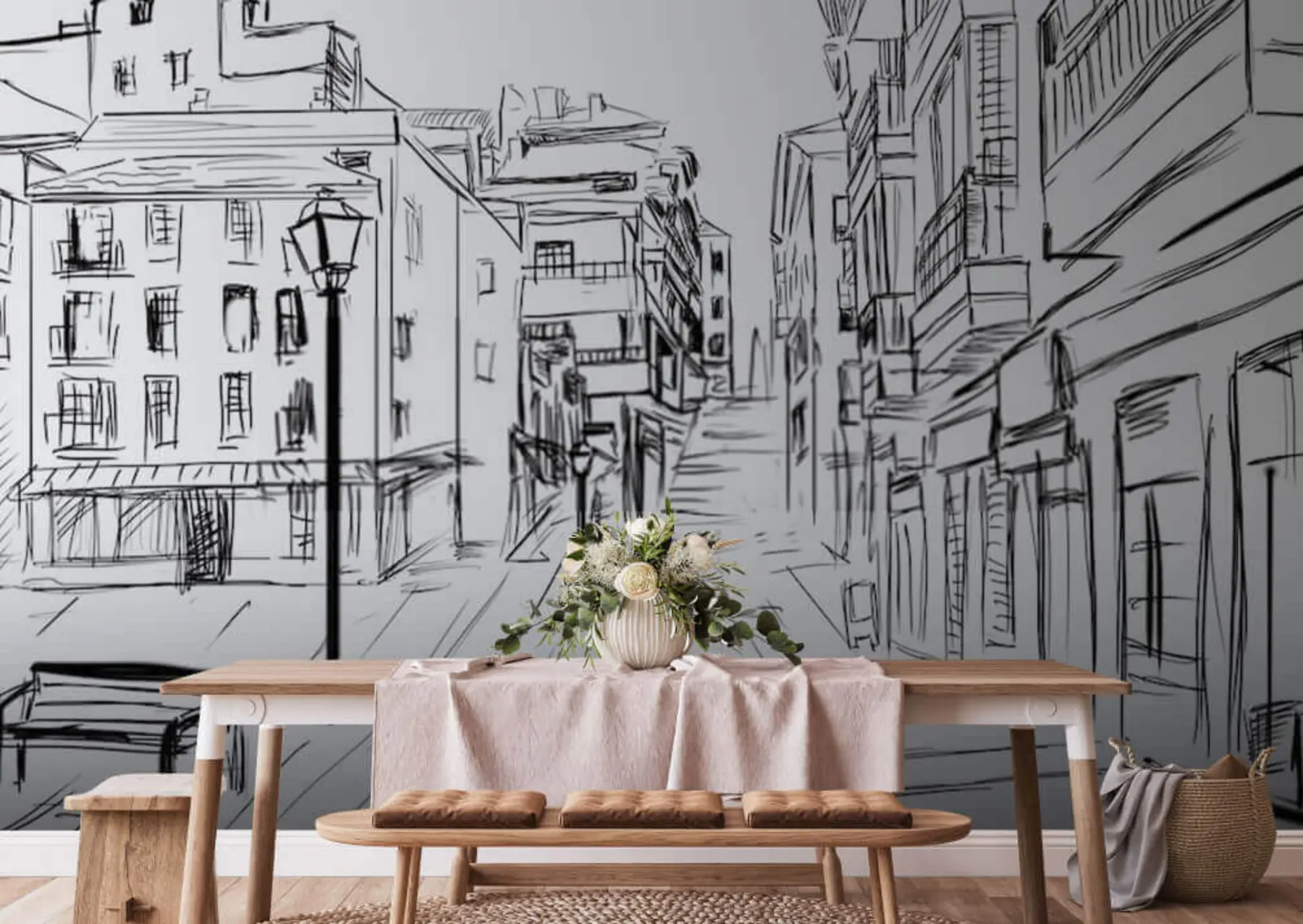 murales de pared Edificio, infraestructura e negro u51061