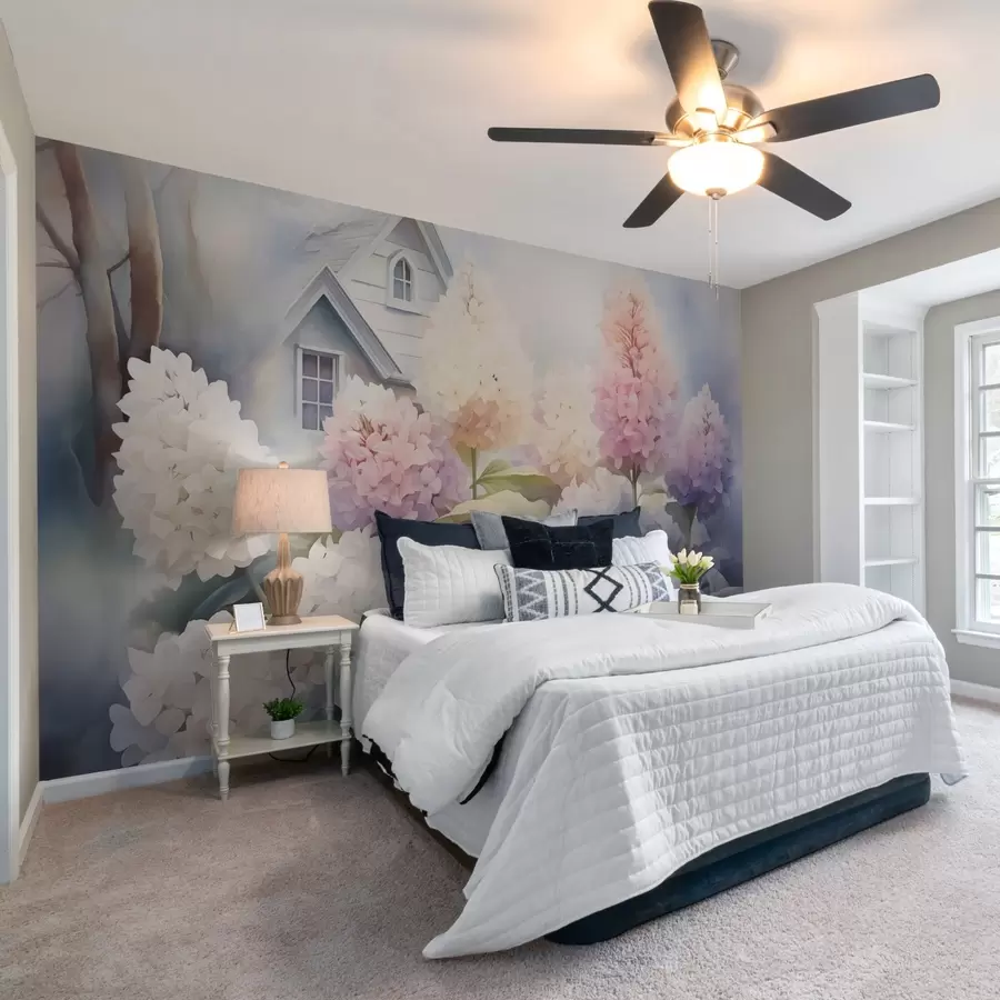 murales de pared Jacintos en el jardín imitación de acuarela w02592