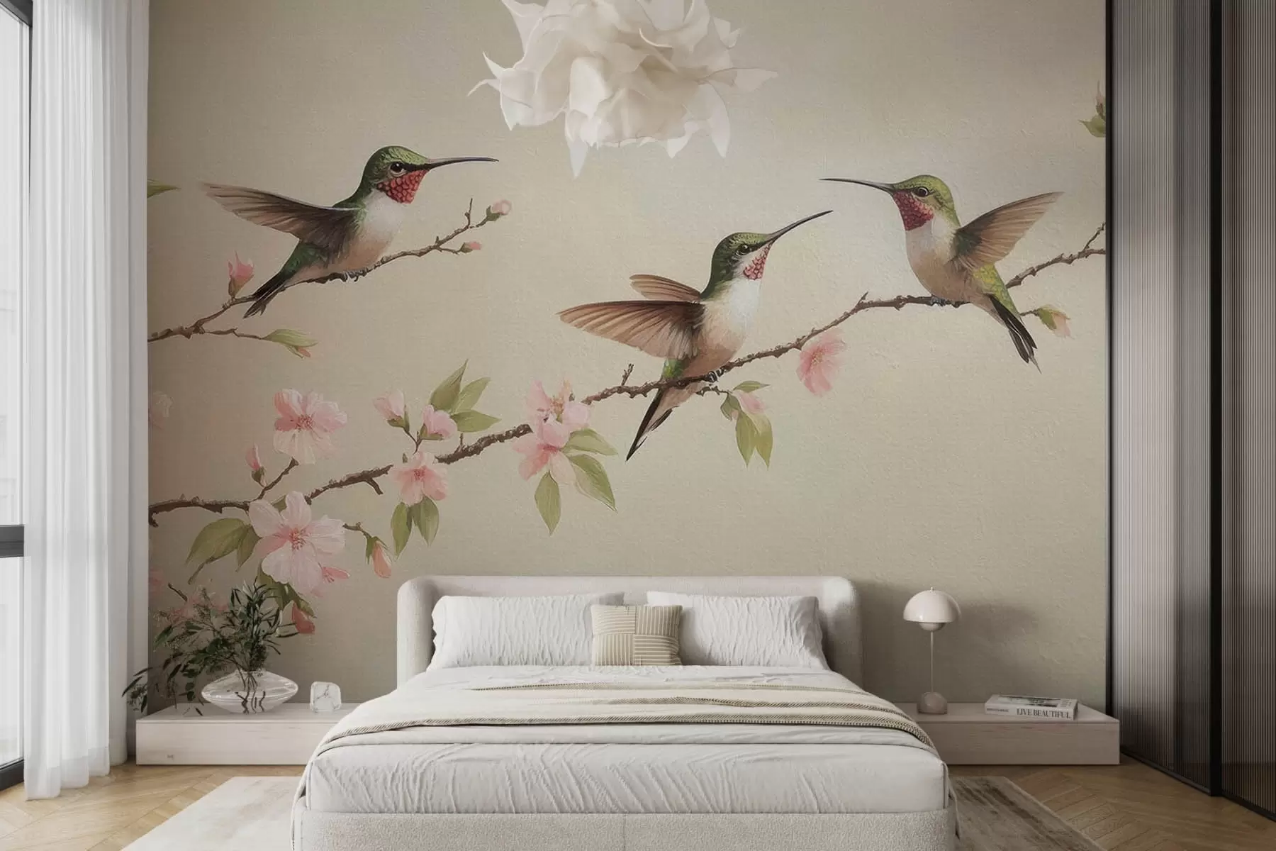 murales de pared Tres colibríes w08515