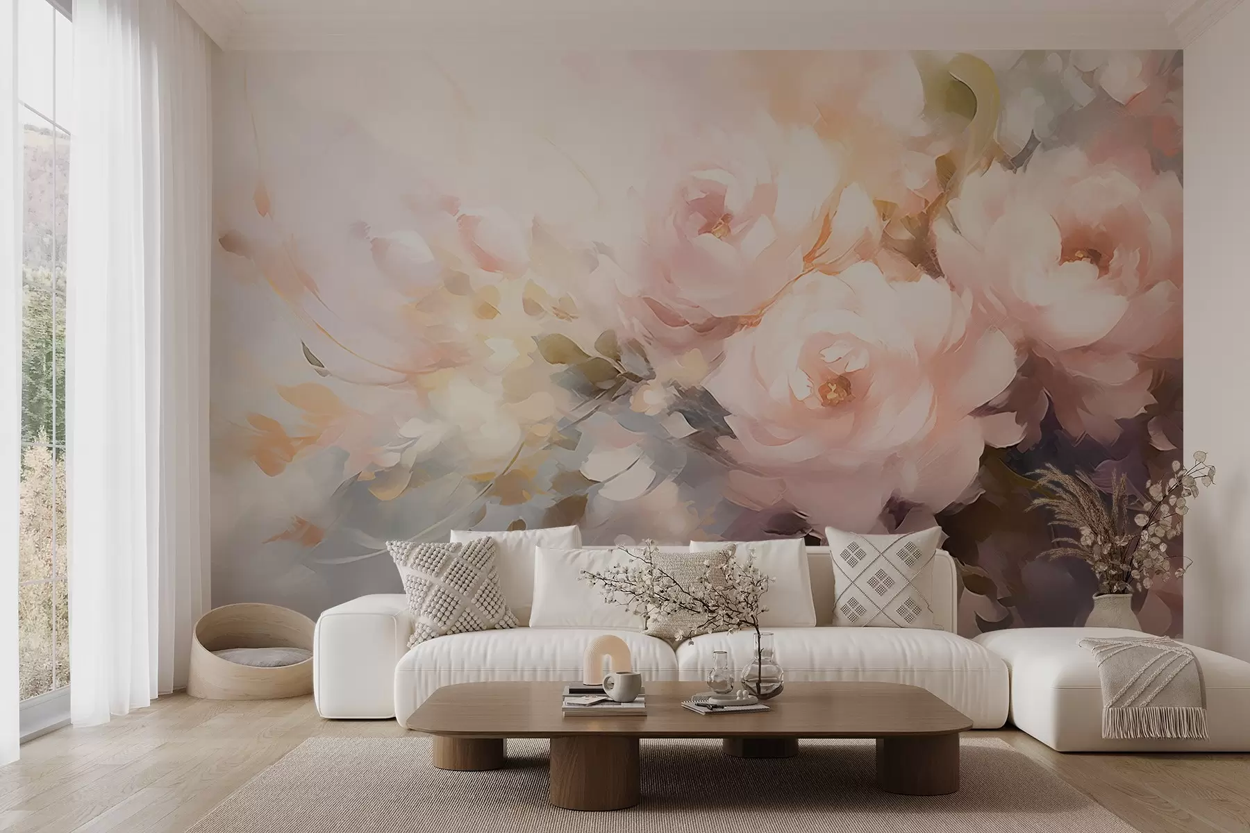 murales de pared Rosas suaves w08590