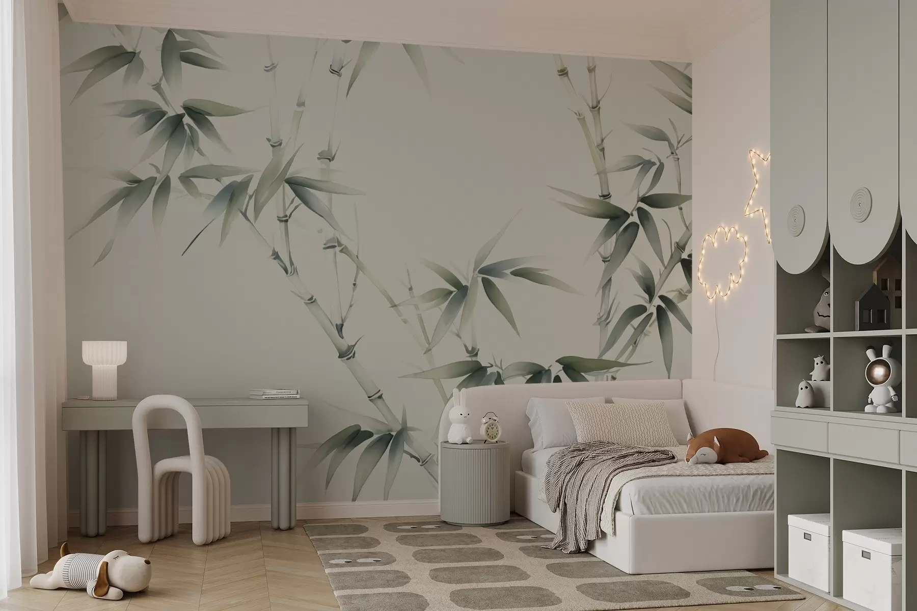 murales de pared Estilo acuarela imitación bambú w02709