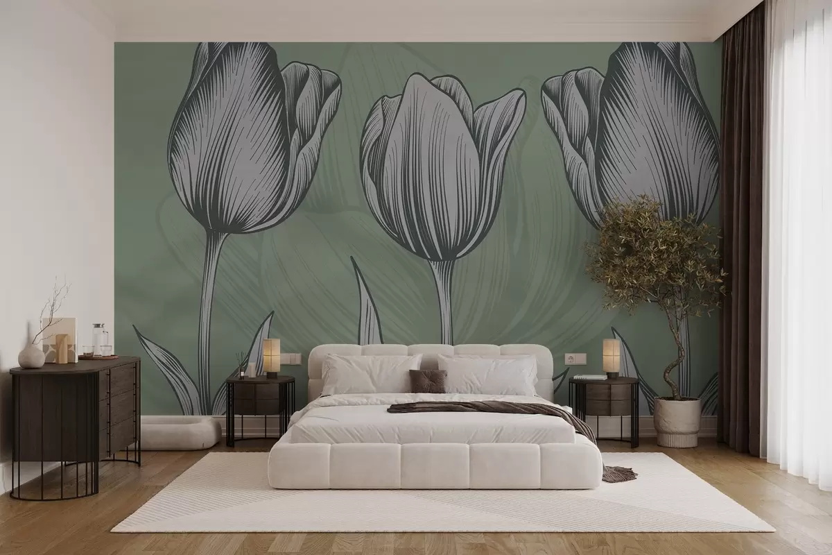 murales de pared Elegantes tulipanes w02786v1
