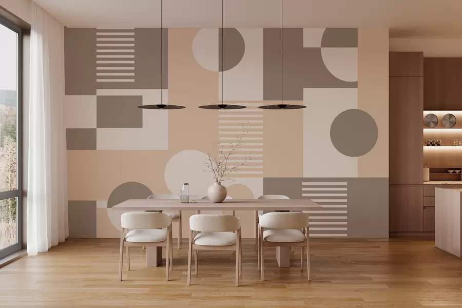 murales de pared Formas geométricas en tonos marrones w02916v2