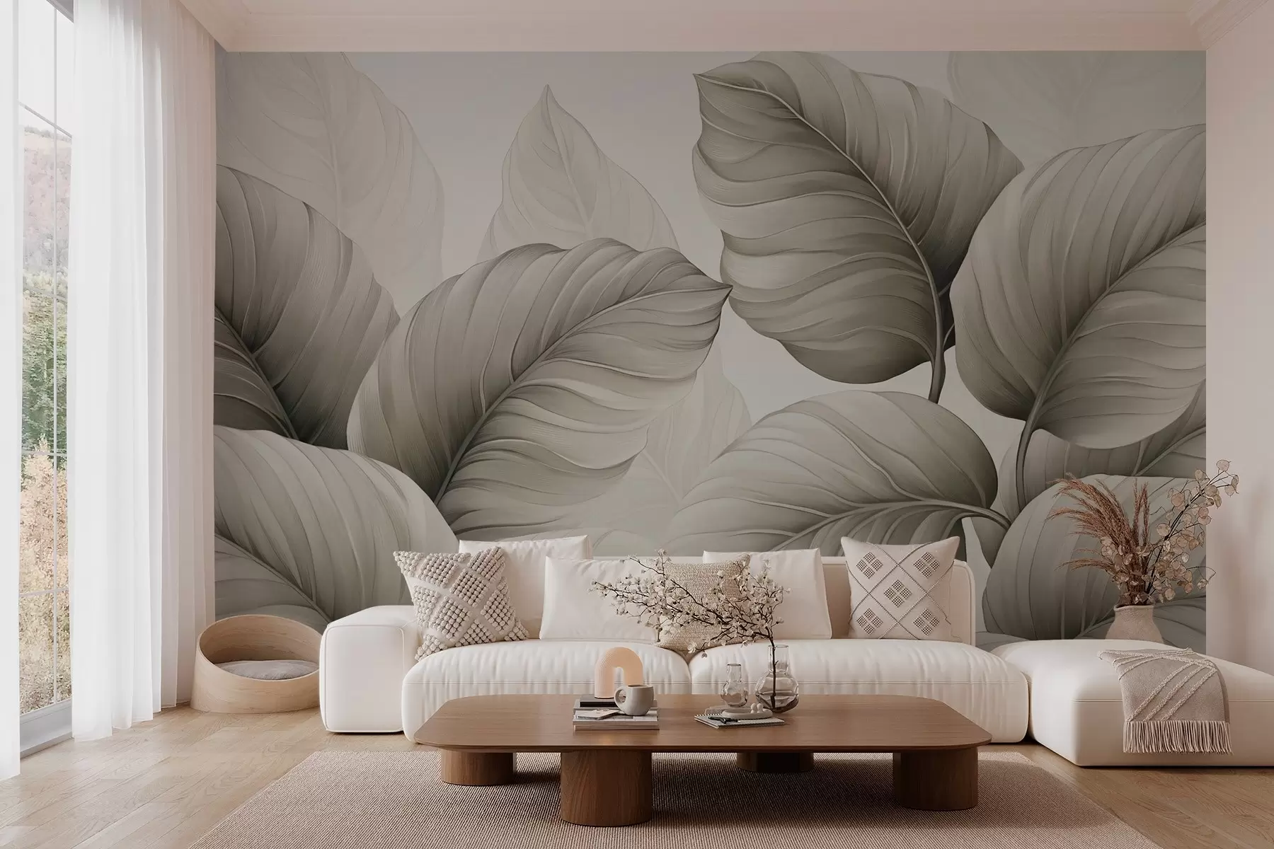 murales de pared Hojas grandes w02944