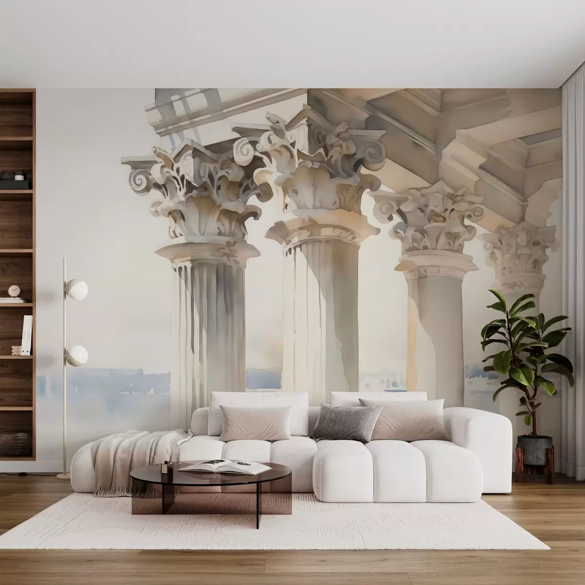 murales de pared Columnas imitación acuarela w02946