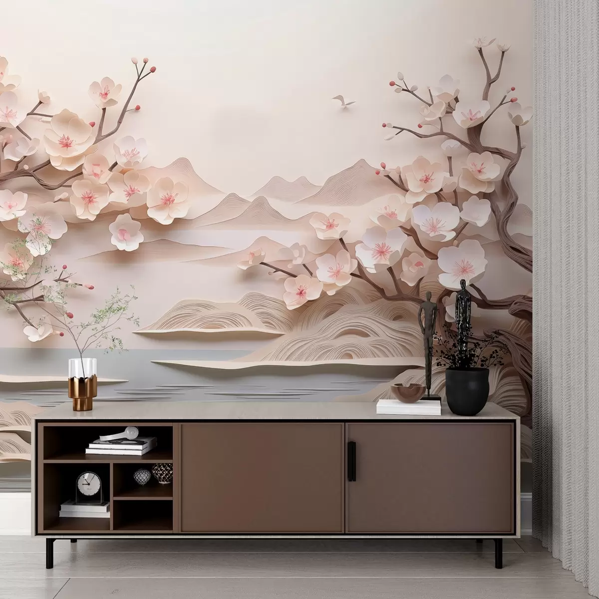 murales de pared Sakura abstracto w02990