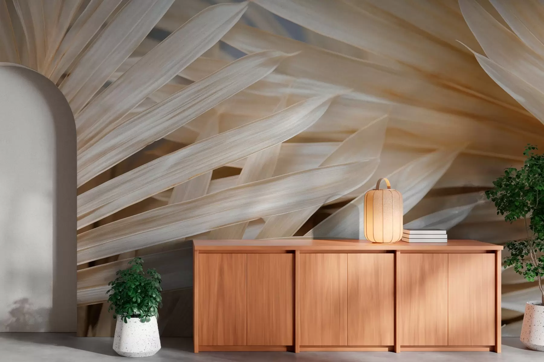 murales de pared Hojas de palma secas w03031