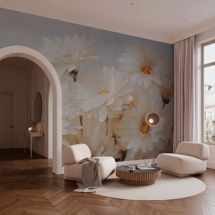 murales de pared Crisantemos imitación pintura al óleo w03034