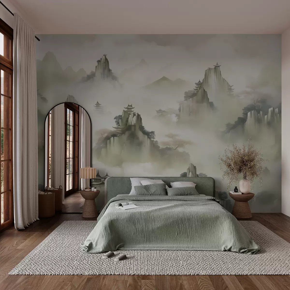 murales de pared Cimas de roca imitación acuarela w03036