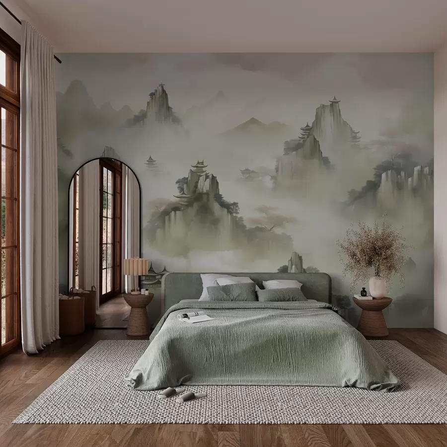 murales de pared Cimas de roca imitación acuarela w03036