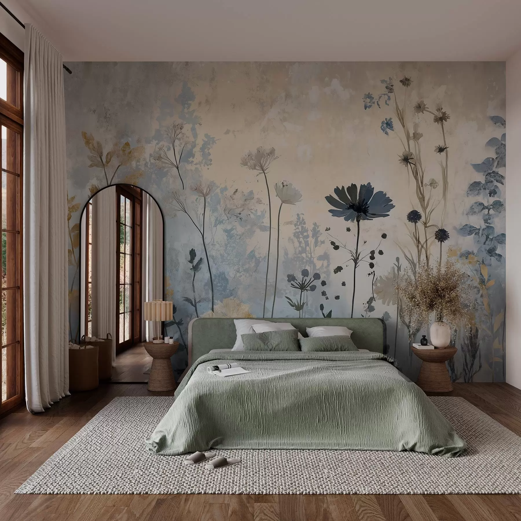 murales de pared Flores silvestres en abstracto w03022