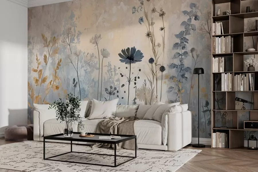 murales de pared Flores silvestres en abstracto w03022