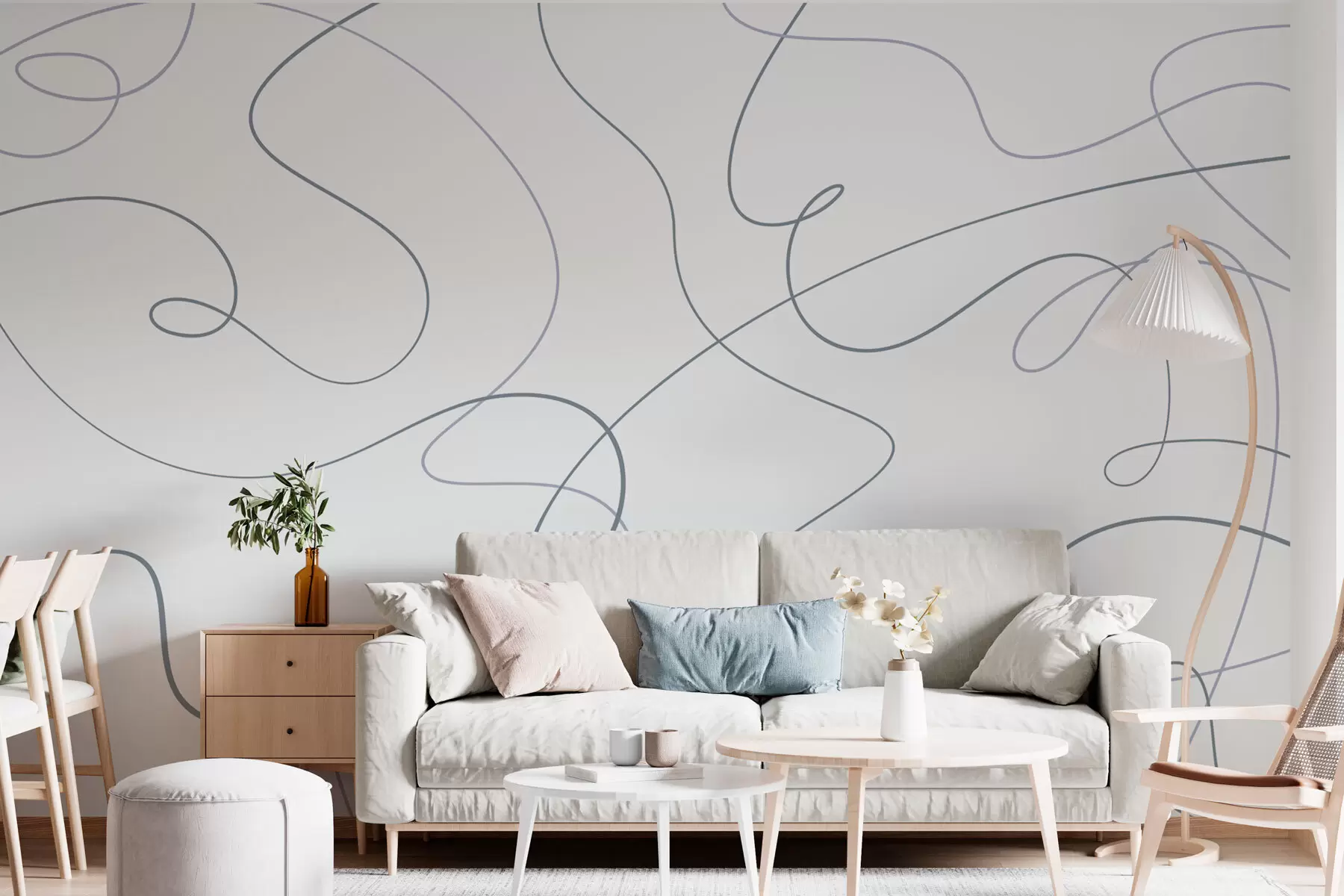 murales de pared Líneas abstractas con estilo w03061v1