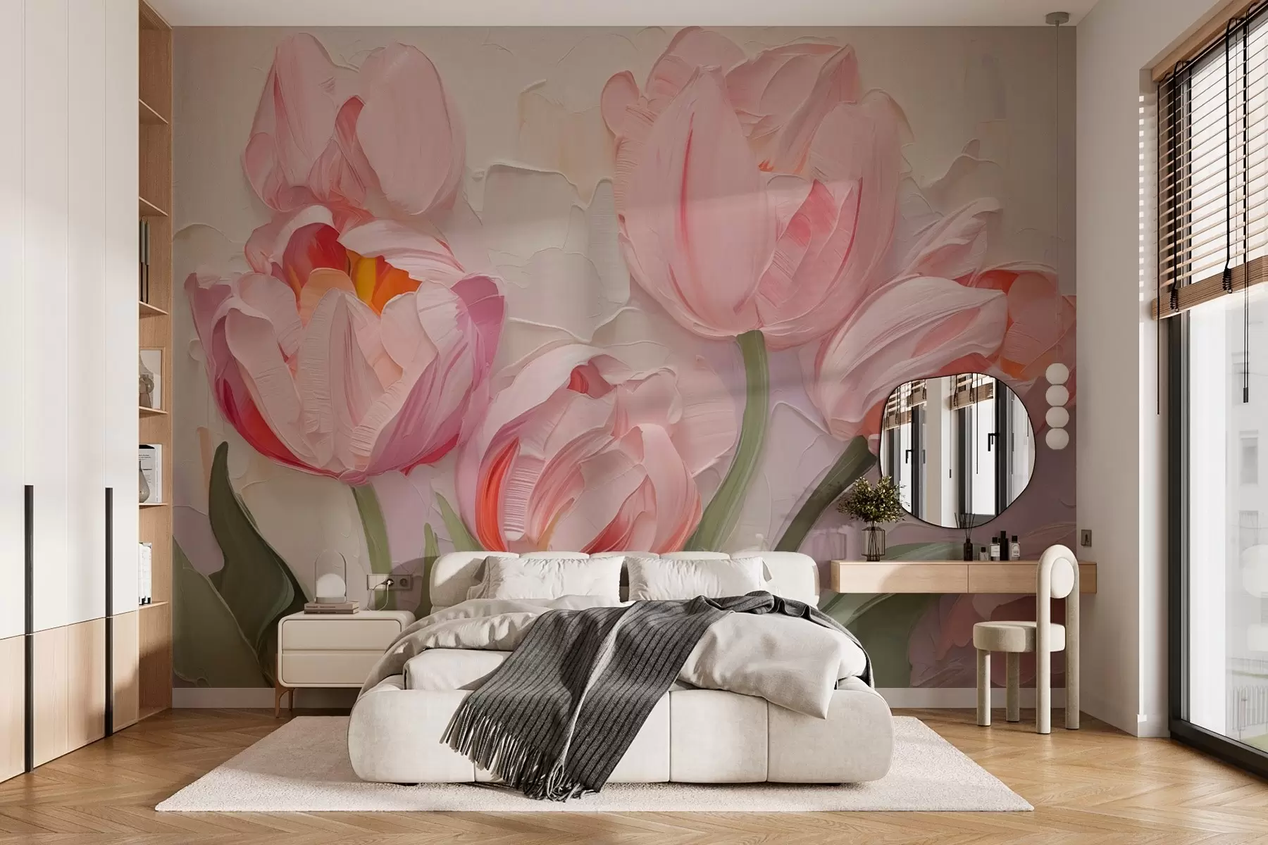 murales de pared Pintura imitación tulipanes w03066