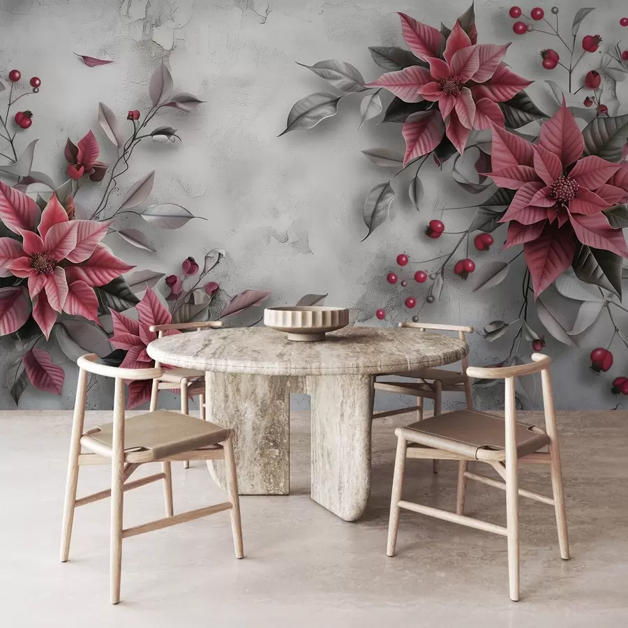 murales de pared Flores de Pascua grandes w08797