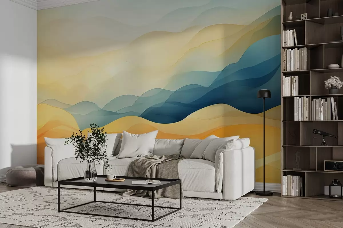 murales de pared Ondas de acuarela w08804
