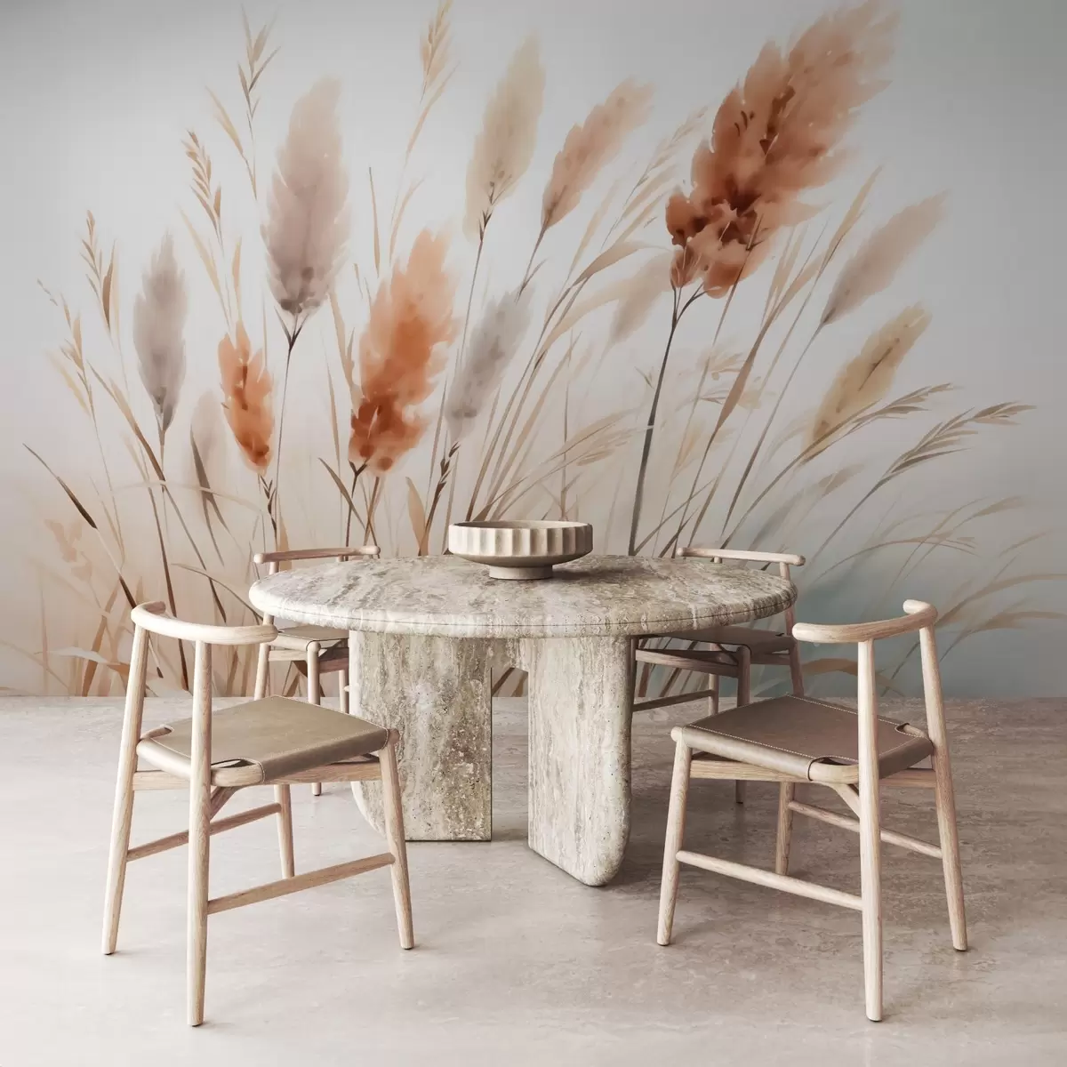 murales de pared Hierbas secas imitación acuarela w03179