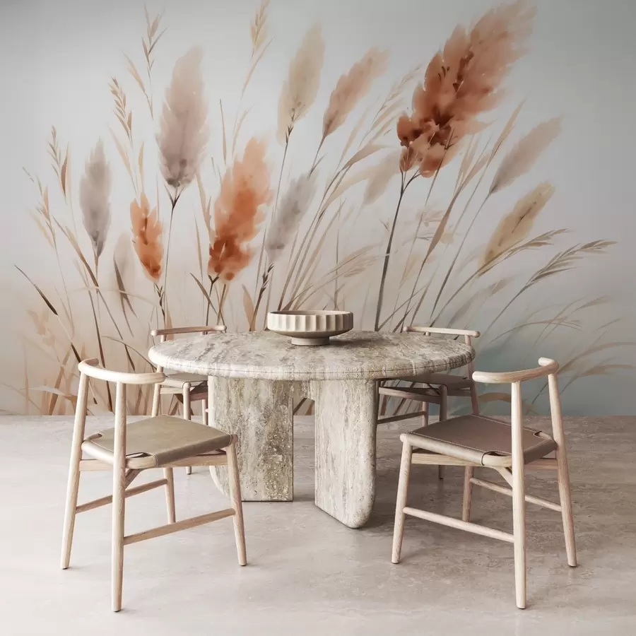 murales de pared Hierbas secas imitación acuarela w03179