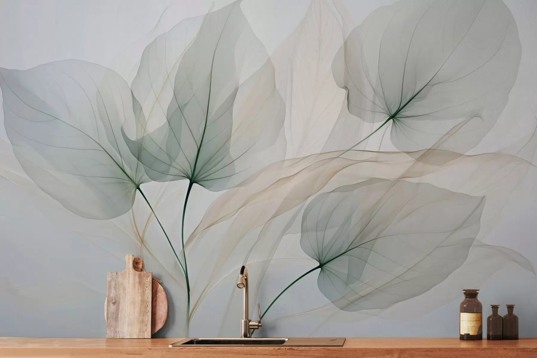 murales de pared Hojas abstractas w03180