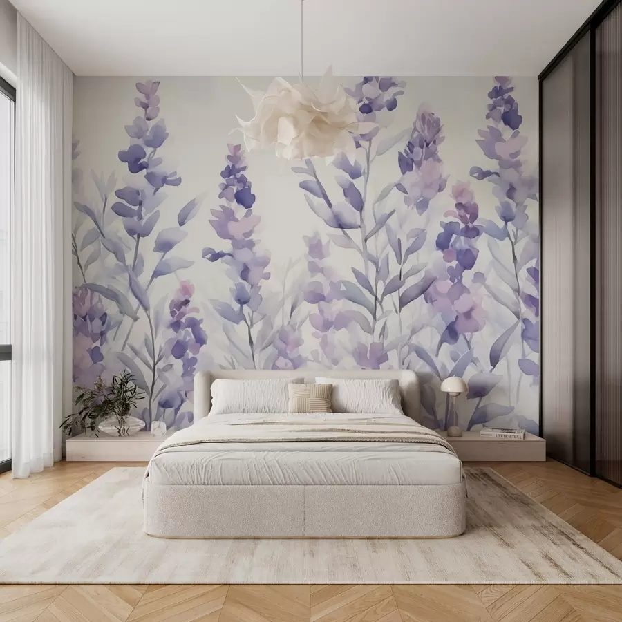 murales de pared Acuarela imitación lavanda w03186