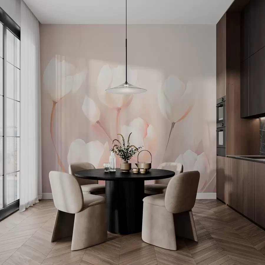 murales de pared Tulipanes blancos w03137